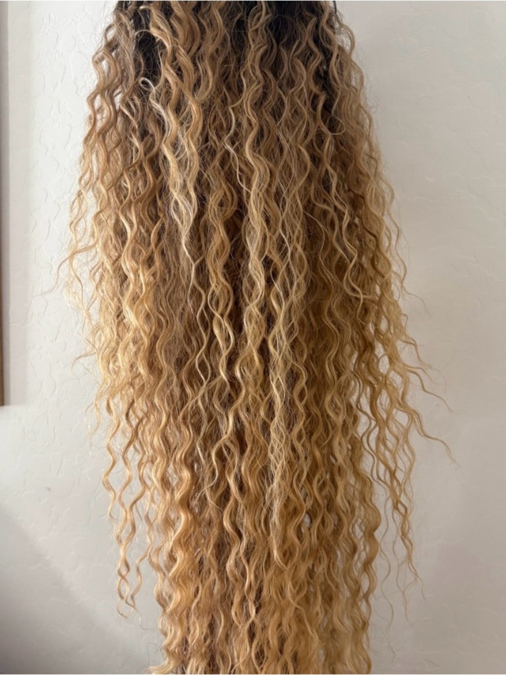 Long Blonde lace Wavy Wig 30 inches synthetic lace wig